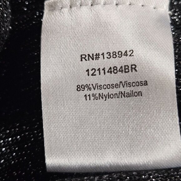 On Twelfth Womens Size L Black Silver Glitter Open Front Cardigan Sweater - Picture 5 of 9